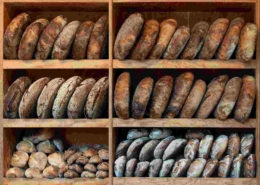 Traditional Italian bakery selling fresh bread and pizza